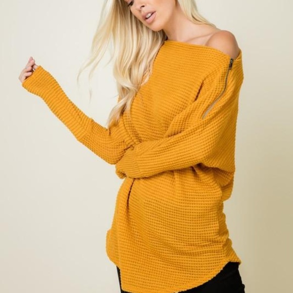 Dark Orange Oversized Zipper Top Cute and SASSY - Picture 2 of 6